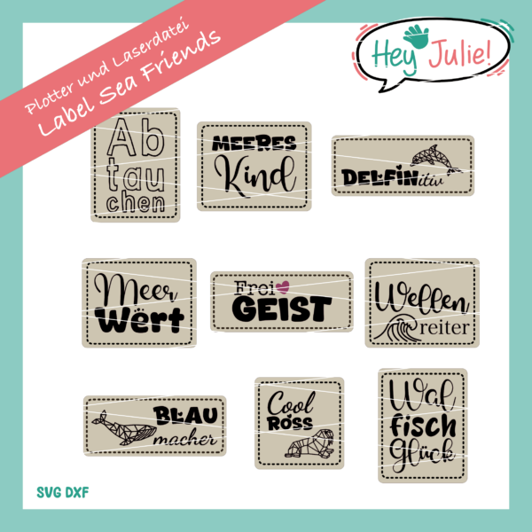 Label Fractal Sea Friends